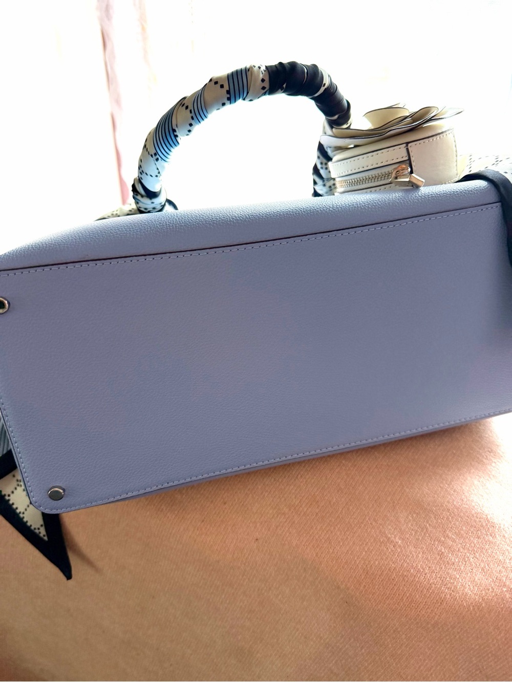 kate spade Pale Blue Leather Satchel with Floral Charm - Picture 2 of 7